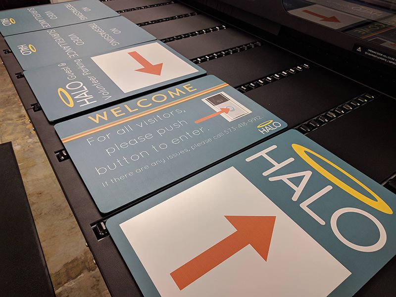 Exterior Wayfinding and Parking Signs for The Halo Foundation in Kansas City, Missouri