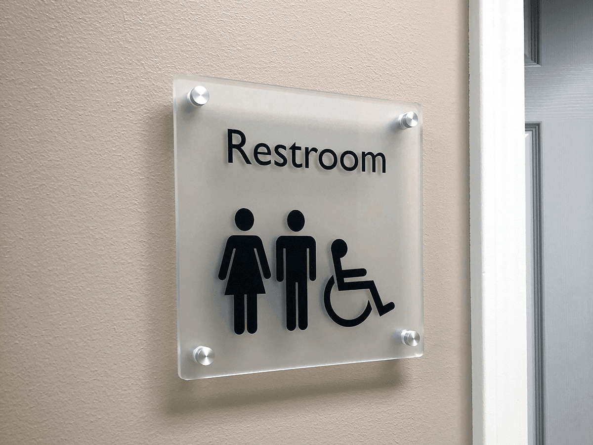 Interior Frosted Acrylic Sign with Brushed Silver Standoffs for Summit Family Care in Lee