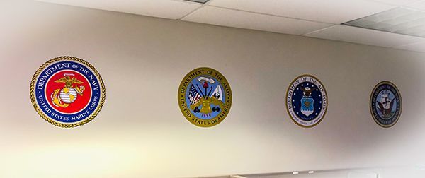 Interior Wall Vinyl Military Seals for Alphapointe in Kansas City, Missouri