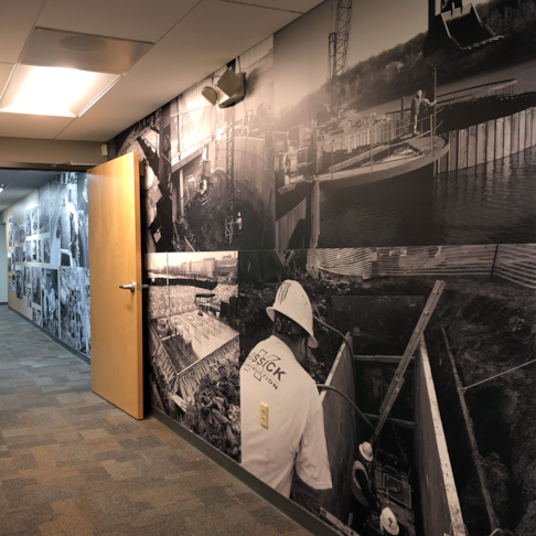 Interior Wall Vinyl Mural for Kissick Construction in Kansas City, Missouri