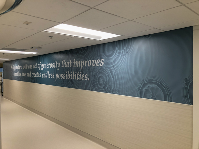 Interior Wall Vinyl Mural for Midwest Transplant Network in Westwood, Kansas