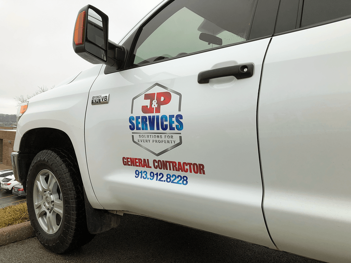Vehicle Graphics for J&P Services in Shawnee, Kansas | Vinyl