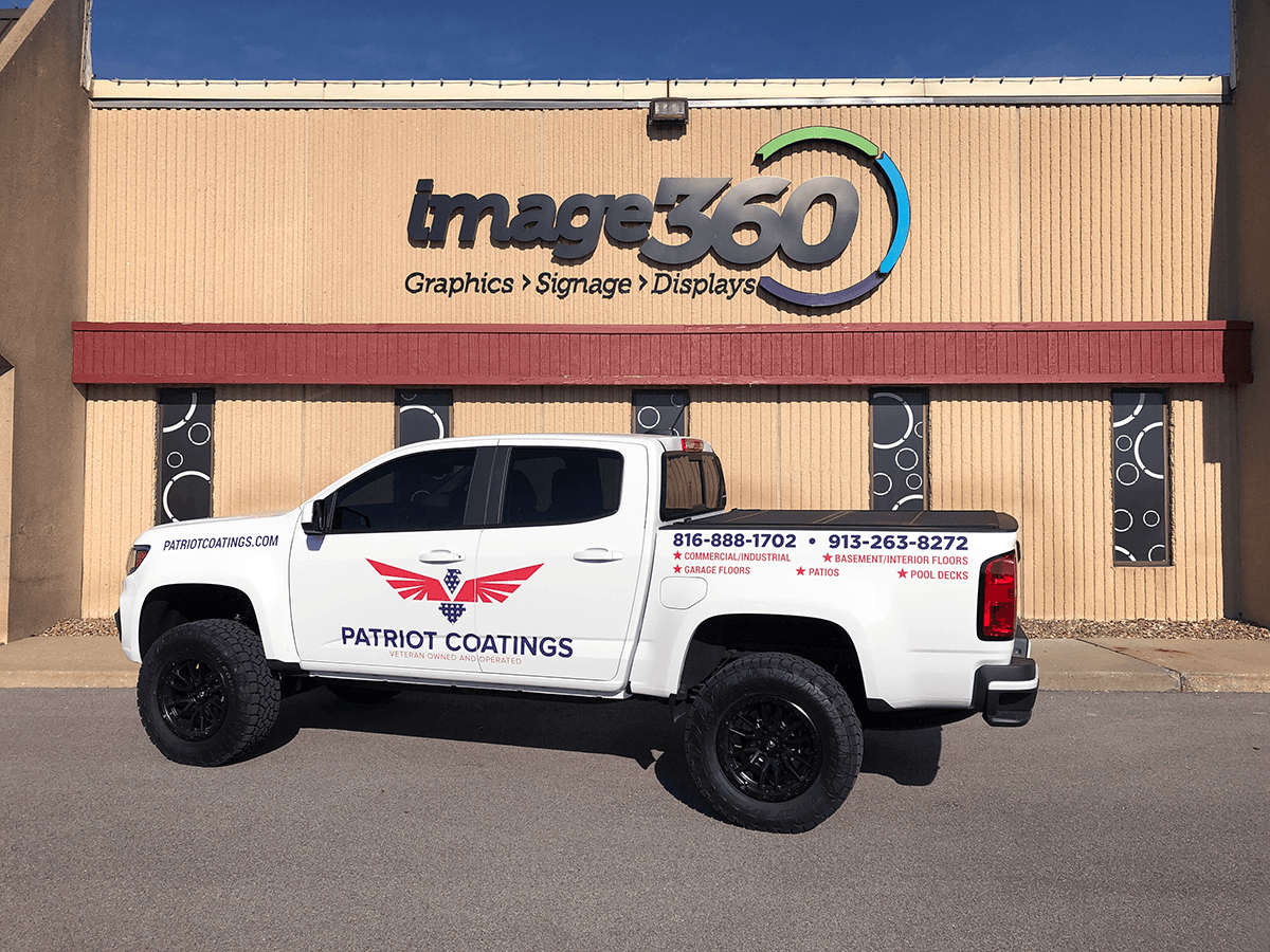 Vehicle Graphics for Patriot Coatings in Lenexa, Kansas