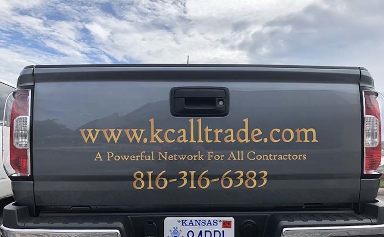 Cut Vinyl Truck Lettering for KC Alltrade in Kansas City, Missouri