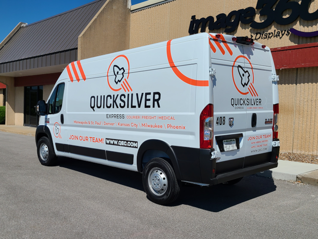 Partial Van Wrap for Quicksilver Courier Service in Kansas City, Kansas