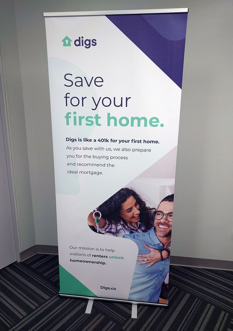 Retractable Banner Stand for Digs