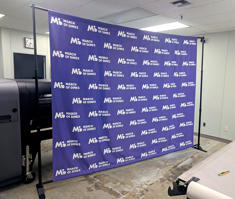 Step and Repeat Fabric Backdrop with Hardware for March of Dimes in Kansas City, Missouri