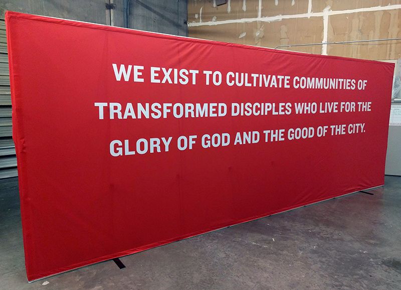 Interior Tension Fabric Display for Redeemer Fellowship in Kansas City, Missouri