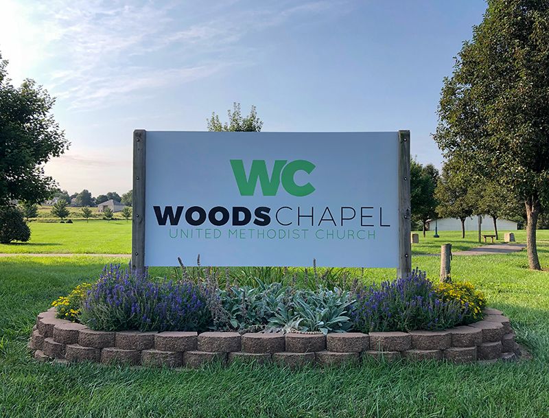 Exterior Replacement Panel for Existing Posts for Woods Chapel United Methodist Church in Lee