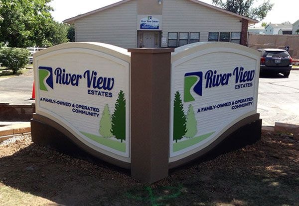Exterior Foam Monument Sign for Riverview Estates in Kansas City, KS