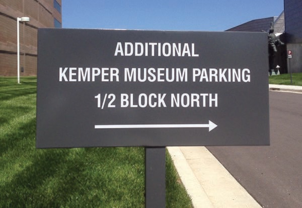 Exterior Aluminum Sign with Post for Kemper Museum of Contemporary Art in Kansas City, MO
