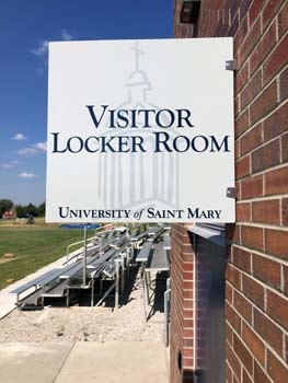 Exterior PVC Wayfinding Sign for University of St. Mary in Overland Park, KS