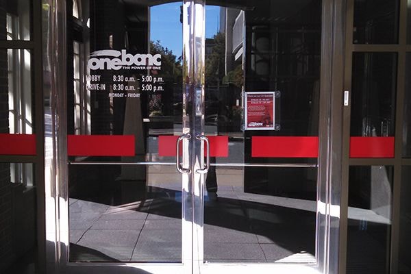  - Image360-Little Rock - Window Lettering - One Banc