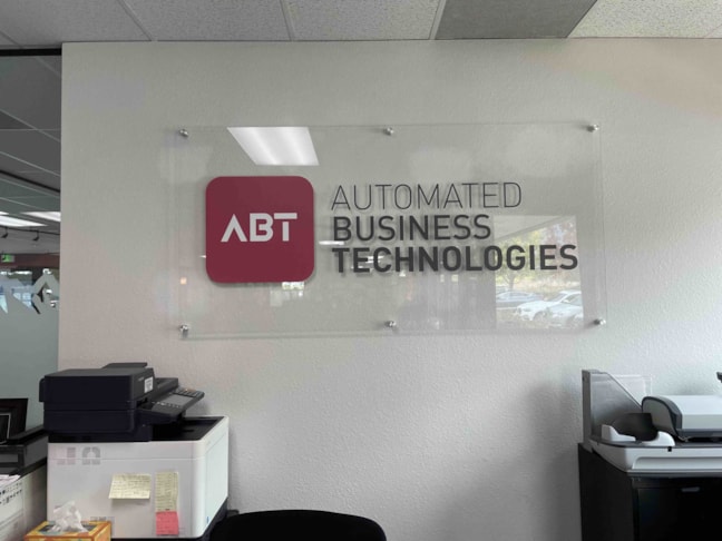 Custom Acrylic Lobby Sign on Standoffs