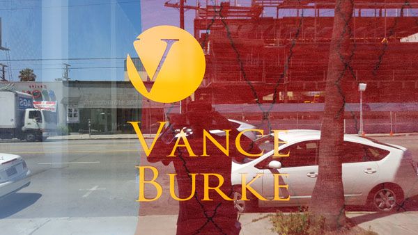 orange vinyl window rta outside artist install vance burke hollywood