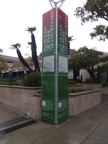 Shopping Center Entrance Sign with Acrylic Graphic Panels