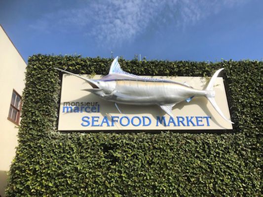 famers market sign custom forma plastic letters 3d dimensional monsiuer marcell