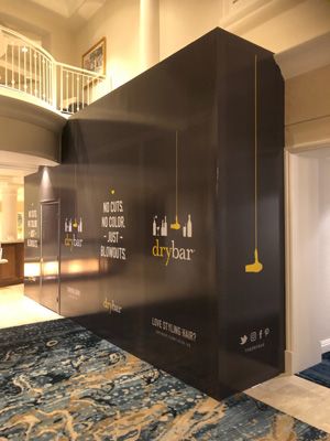 drybar orange county barricade graphics 3m luster laminate installation wall wrap