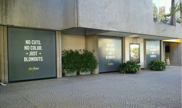 sfo san francisco window vinyl installation pre opening graphics drybar install