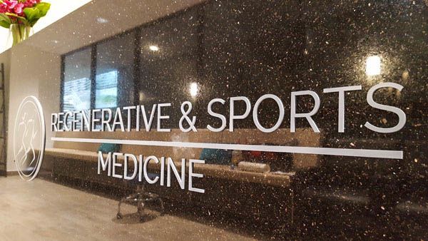 regenerative sports 3d 3 dimensional custom painted acrylic direct mount desk lobby printed logo 