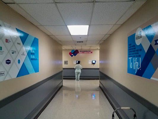 Hilton LAX wall Graphic digital print installation die cut decal