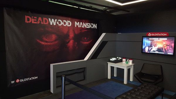 Imprint-imax-fabric-banner-plastic-grommets-custom-mount-deadwood-mansion-game-installation