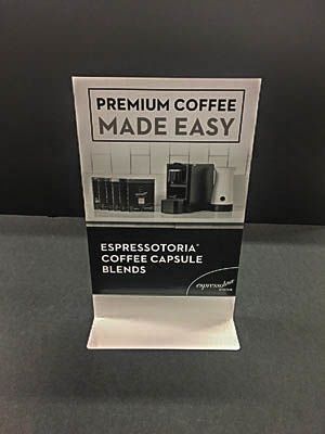 Vittoria Ease Desktop sign custom digital print decal foot double sided cnc acrylic