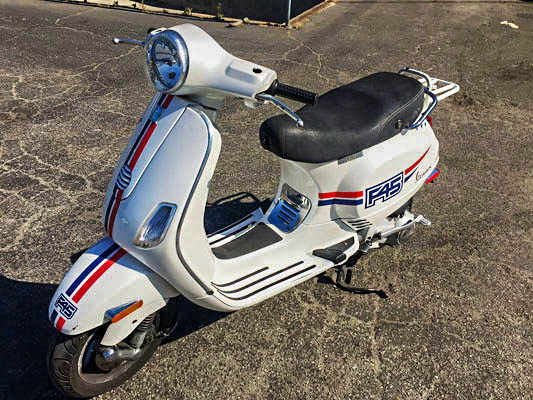 F45 Vehicle Graphics wrap decals scooter bike custom design stripes installation 3m luster laminate