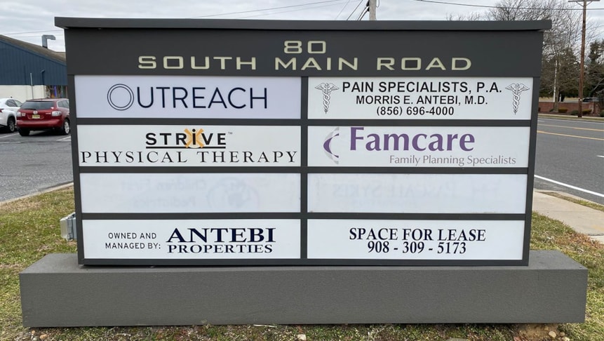 We added Outreach panels to the monument sign along the road.