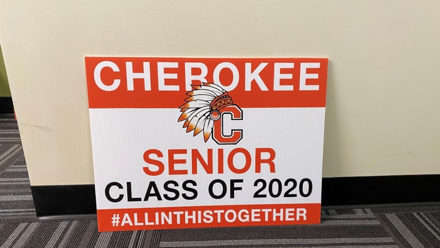 One of the many yard signs weve made for the local high schools to bring the community together during COVID-19.