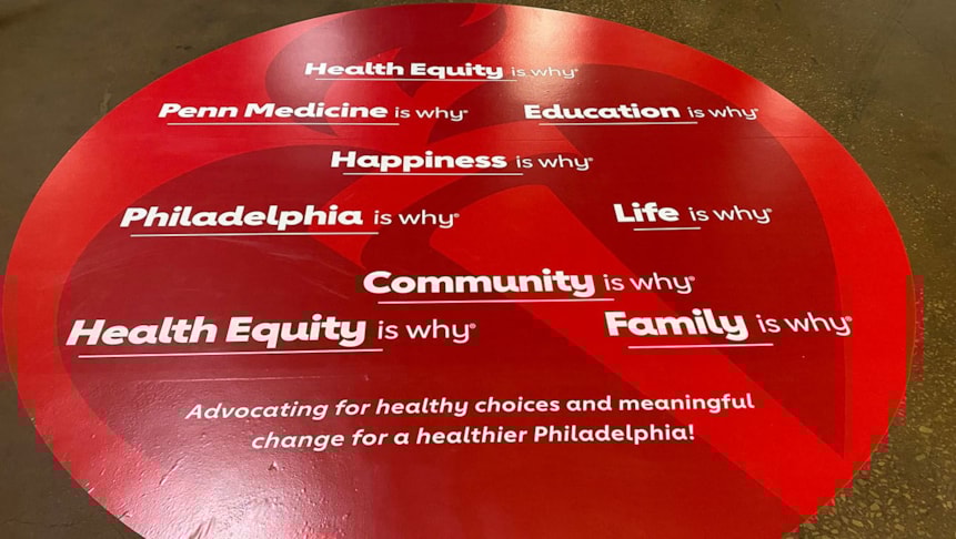 Floor graphic installed for American Heart Association in Philadelphia.