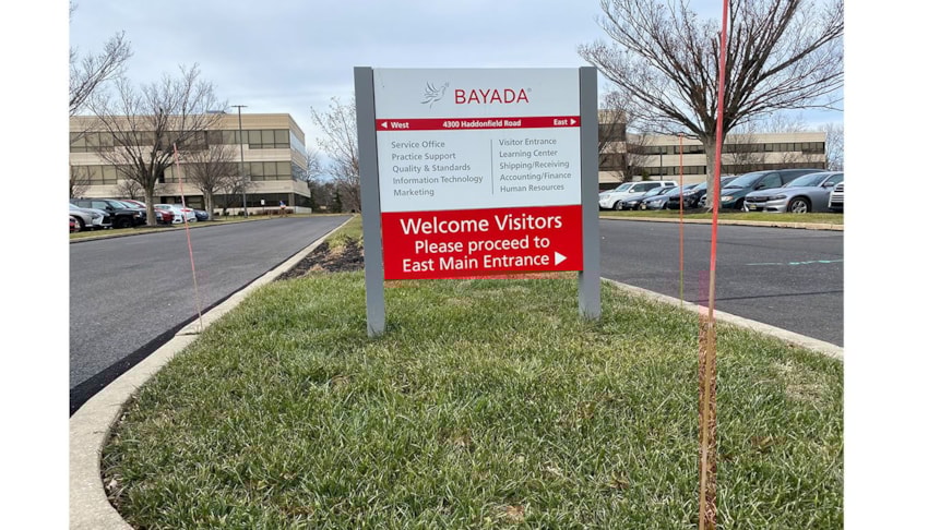Aluminum post and panel directory sign for BAYADA