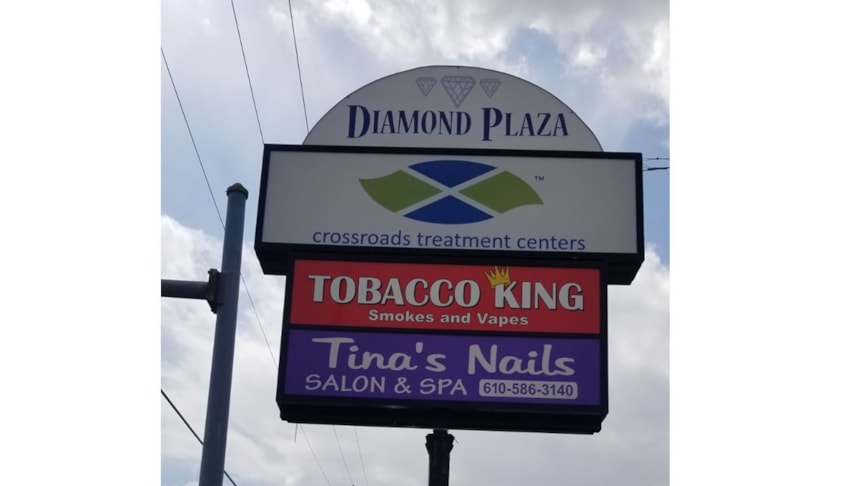 New monument signage for Crossroads re-brand.