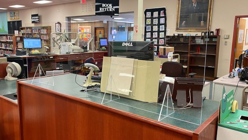 Acrylic guards were placed throughout Pennsauken Library to meet COVID-19 reopening guidelines.