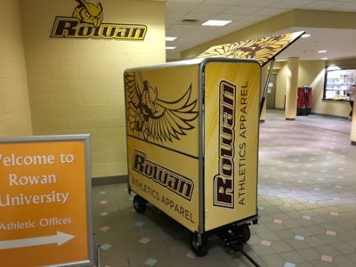 A Full Digital Wrap for Rowan University Merchandise Kiosk