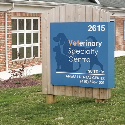 Animal Dental Centers Wooden Monument Sign