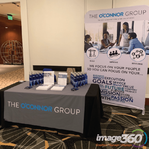 Table Runner and Banner Stand for The OConnor Group 