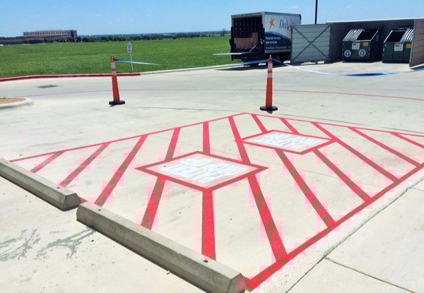 Image360 Round Rock TX Parking Signs Red Striping