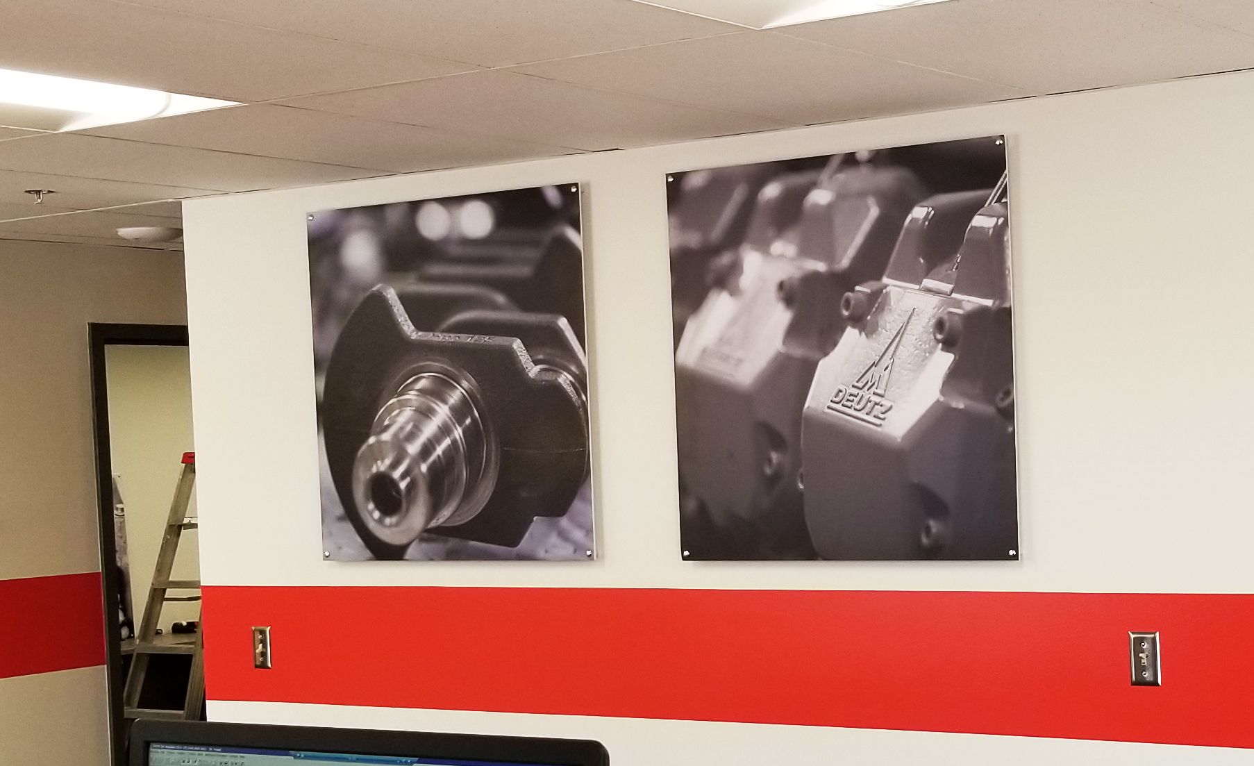Interior Acrylic Displays for Deutz Service Center in Elgin, IL