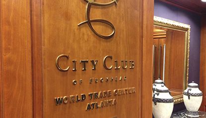 Exclusive club office signage and lettering