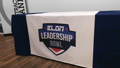 logo table throw and fabric displays for events tucker, ga