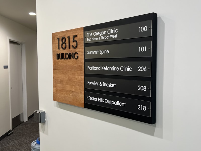 Directory and Wayfinding Signage | Property Management | Portland, OR | Wood