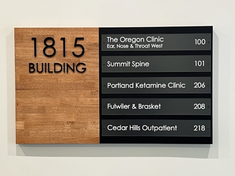 Directory and Wayfinding Signage | Property Management | Portland, OR | Wood