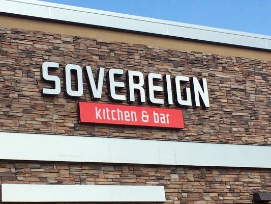 Lit Channel Letters for Sovereign Kitchen and Bar in Woodbury, MN