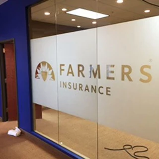 Image360 Woodbury Second Surface Mounted Frosted Vinyl on Glass Office Window for Farmers Insurance in Woodbury, MN
