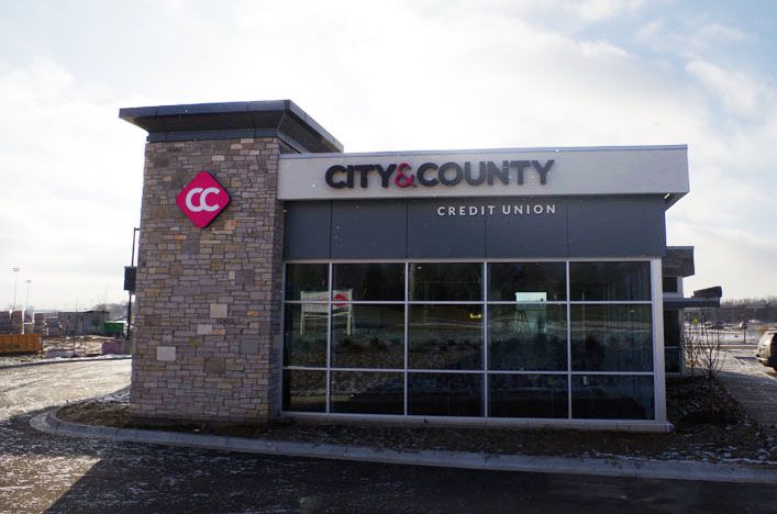 Lit Channel letters for City and County Credit Union in Woodbury, MN.