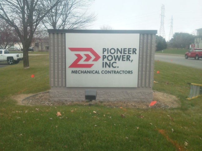 Monument sign for Pioneer Power