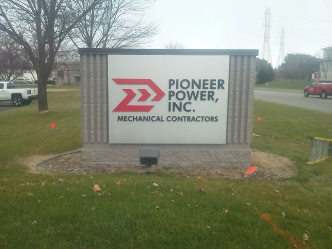Monument sign for Pioneer Power
