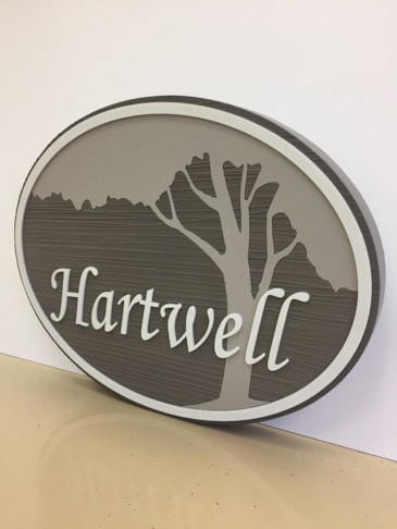 Routed and Sandblasted HDU Sign