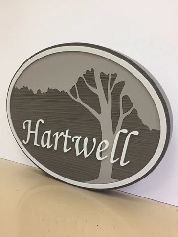 Routed and Sandblasted HDU Sign